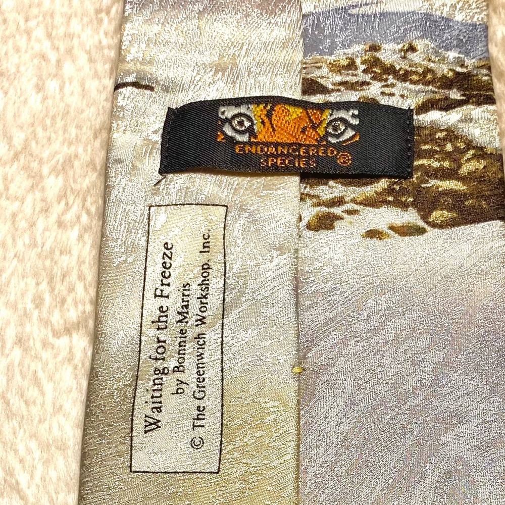 Bear Pattern silk Tie by Bonnie Marris - Picture 8 of 11